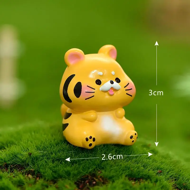 Chinese zodiac colorful resin bonsai micro landscape mouse tiger chicken monkey dog craft  Figurines  Miniatures