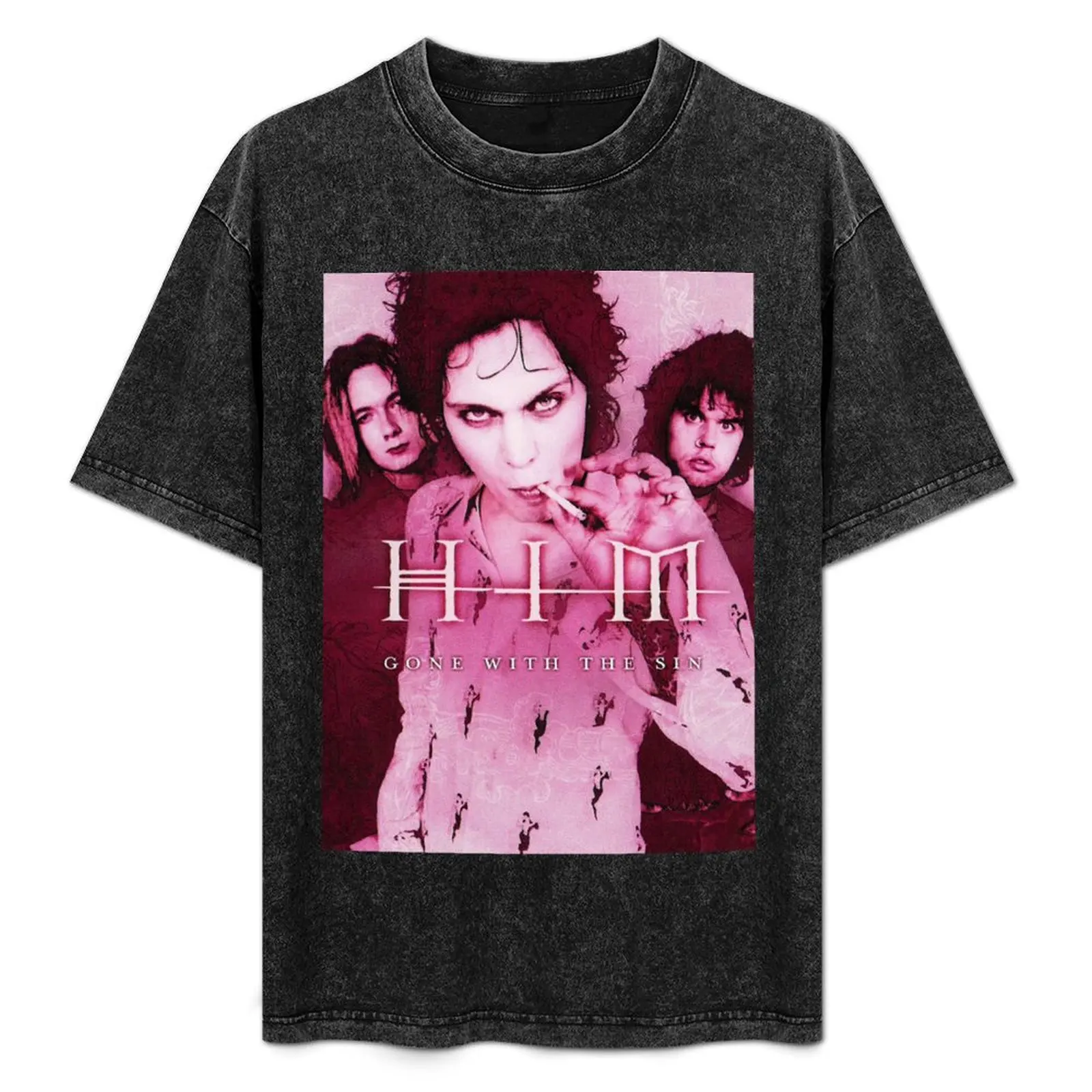 

Him Band Ville Valo Heartagram Gone With The Sin Cover T-Shirt Plus Size Gym Sports T-Shirt
