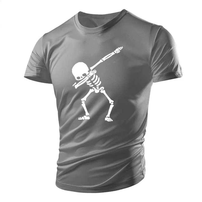 New Summer Funny Expression Pack Skeleton Skull Pattern 3d Printing Men\'s Harajuku T-shirt Fun Breathable Light Short Sleeves