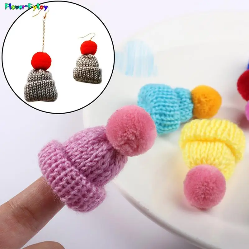 5PCS/lot Mini Handmade Small Knitting Hat For DIY Dolls Decoration Phone Case Decoration 3.5CM