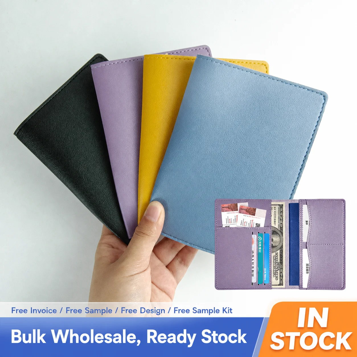 

Multi-Functional Passport Holder Large Capacity Pu Leather Passport Holder Travel Document Organizer Slim Passport Cover