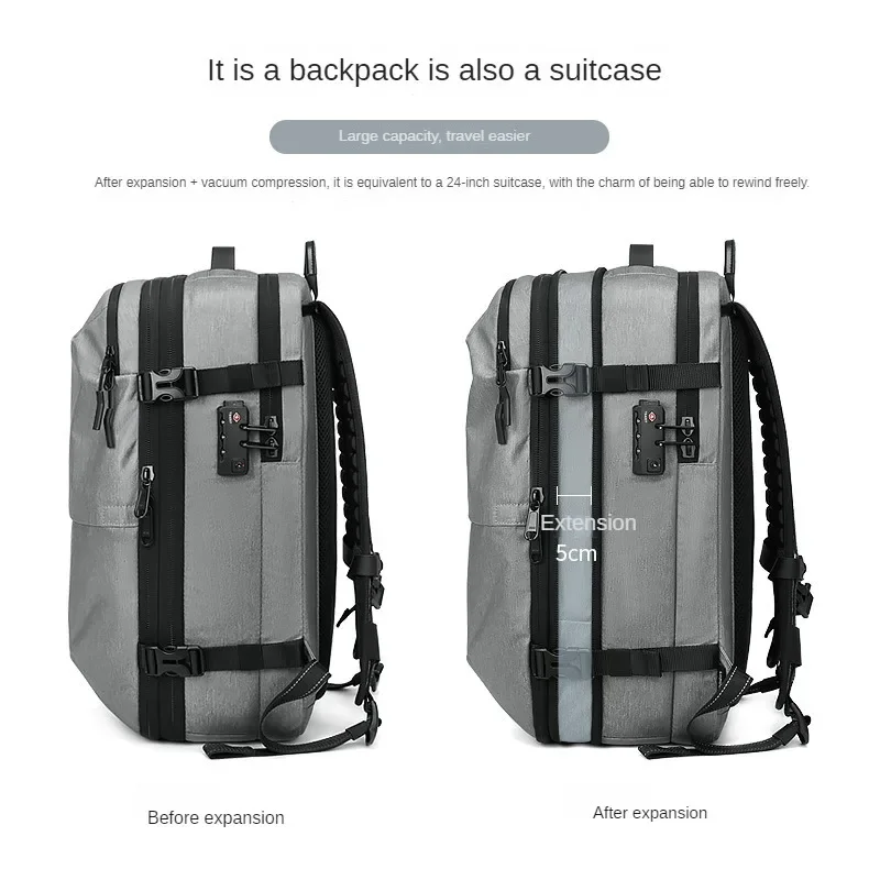 Vacuum Compression Large Capacity Anti Theft Travel Laptop Backpack for Men Women Big Business Backpack Bag Fit 17 Inch Laptop