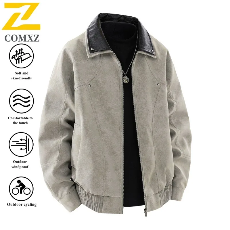 سترة EiAO كلاسيكية للزوجين من الجلد للرجال والنساء متعددة الوظائف معطف منفوخ مقاوم للرياح ومقاوم للماء على طراز البيسبول كبير الحجم #3