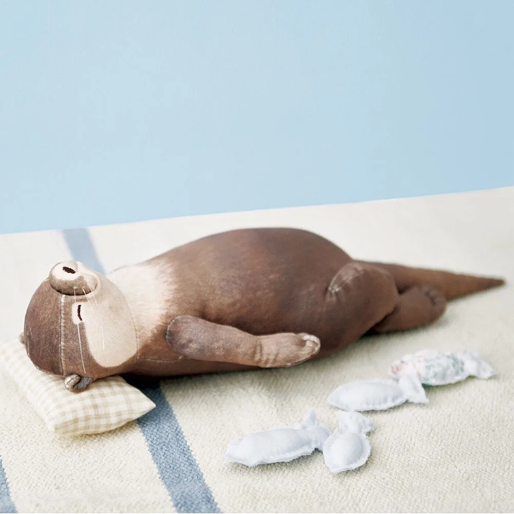 ZK30 Cute Otters Cotton Filled Pencil Case Wrist Cushion Pillow Wrist Rest Wrist Rest For Keyboard Mouse Palm Rest Otters Shape