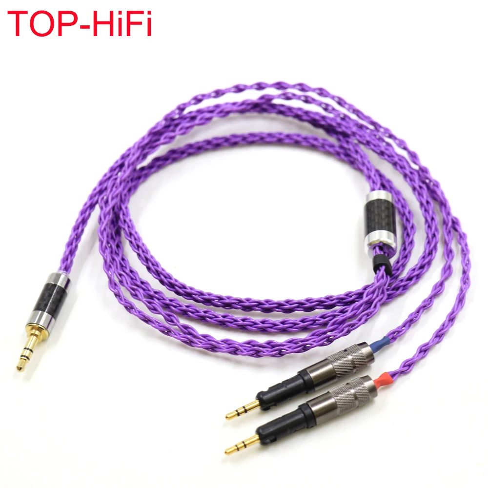 New Purple HIFI 3.5mm Stereo 8 Cores 7N OCC Silver Plated R70X Headphone Upgrade Cable for ATH-R70X R70X R70X5 headphones