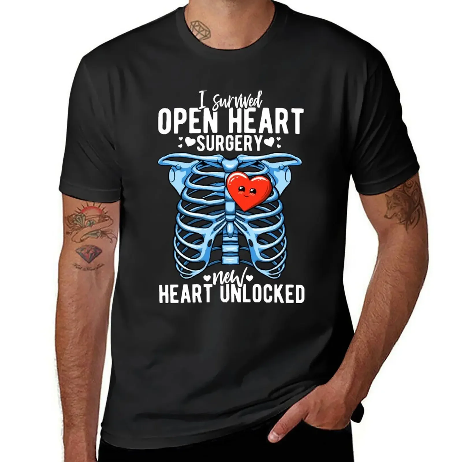 Open Heart Surgery Survivor Cardiac Attack Hospital Recovery T-Shirt Funny t-shirt boys whites mens white t shirts