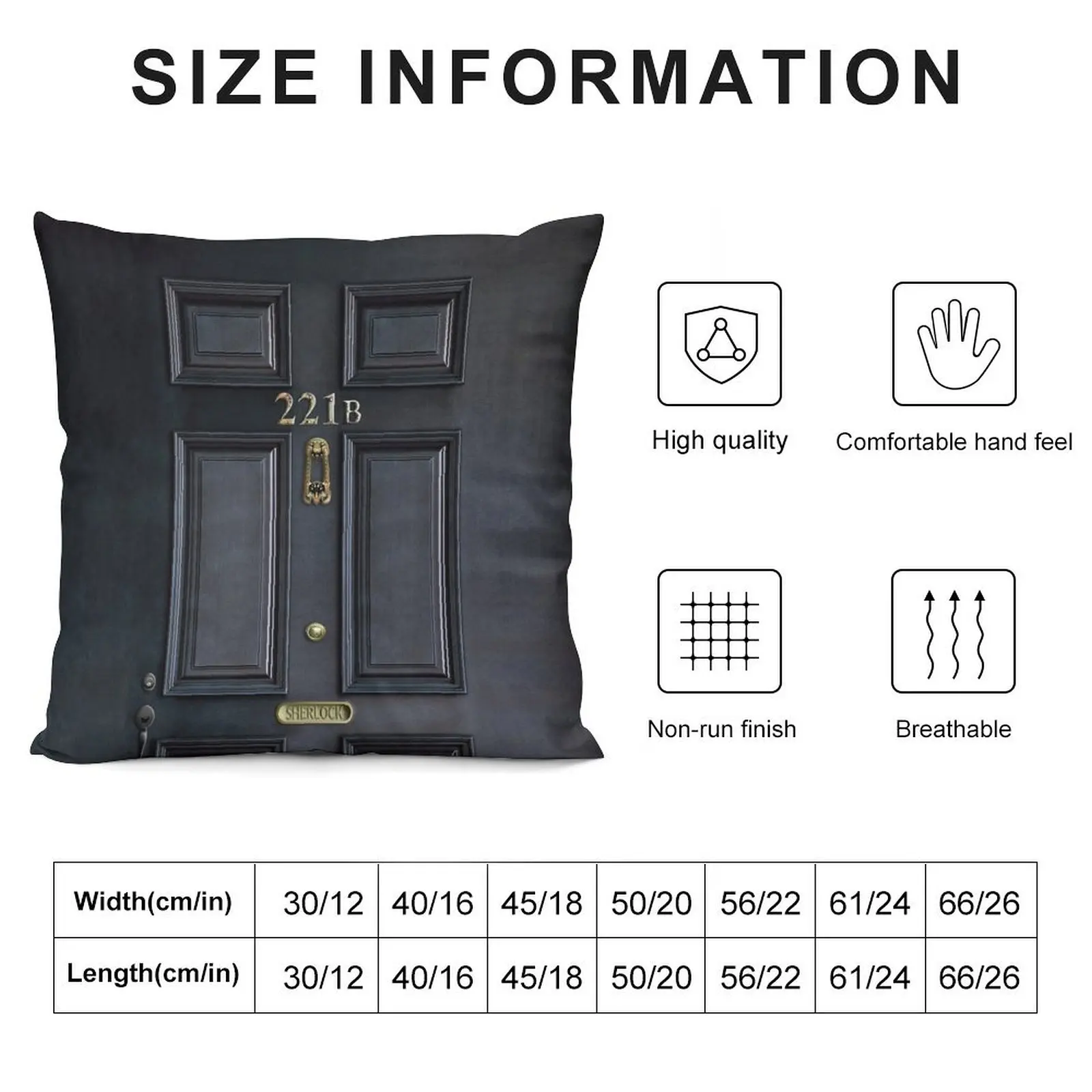 221b baker street black wood door Throw Pillow Sofa Pillow Cover pillow