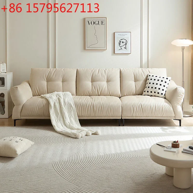 

French retro chenille sofa living room small apartment straight row fabric sofa