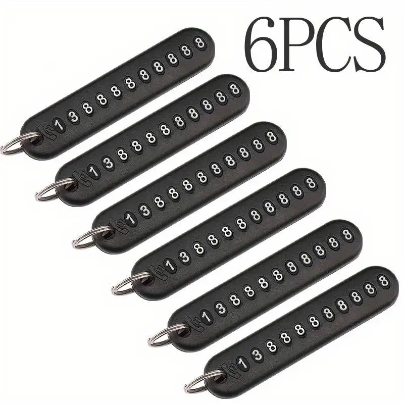 

6Pcs Of Car Key Number Tags To Prevent Loss, With A Portable Key Finder Featuring The Contact Number Durable Key ID Label