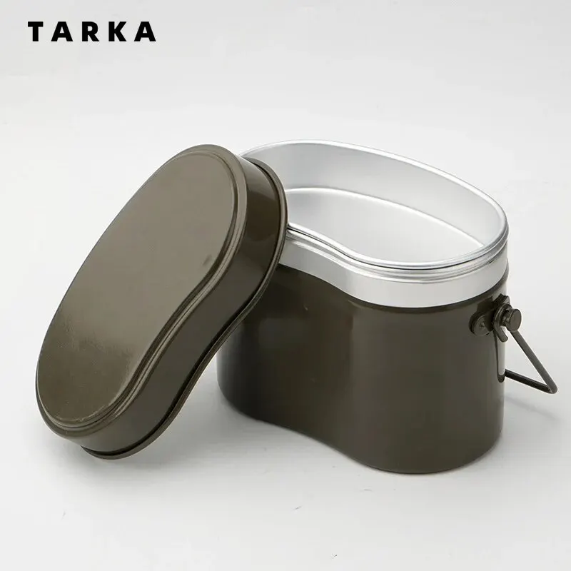 TAKRA German Camping Lunch Box 1200ml Big Capacity Military Canteen Hiking Mess Tin Bowl Tourist Dishes Outdoor Picnic Tableware