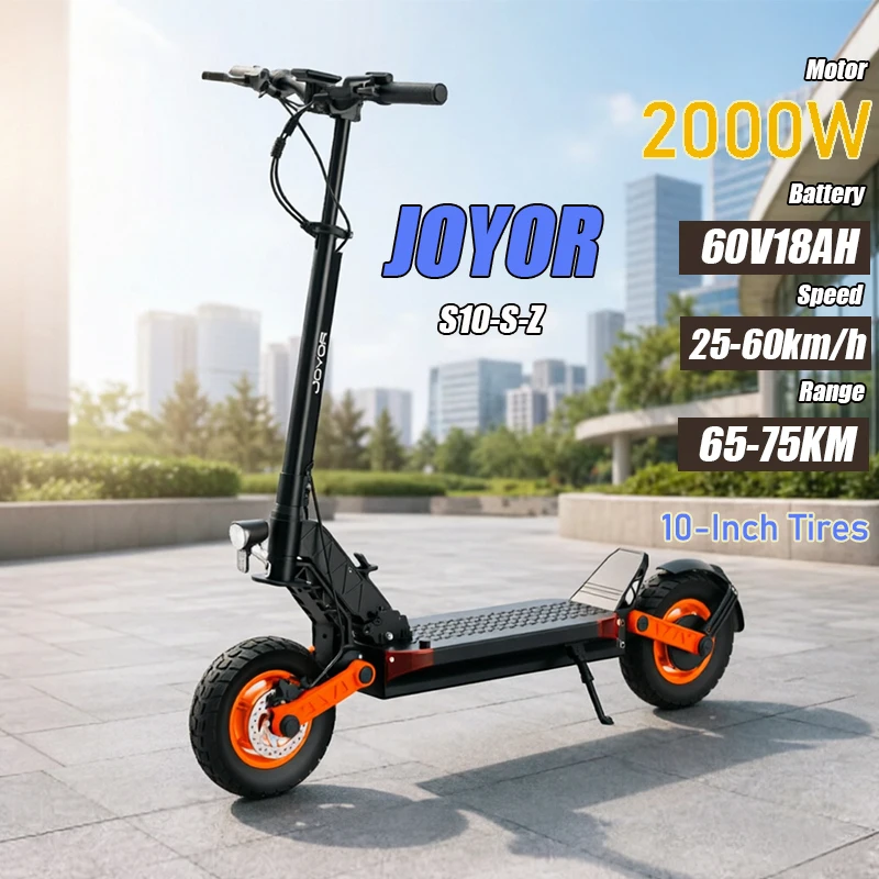 JOYOR S10-S-Z Faltbarer Elektroroller mit 2000W Motor, 60V18Ah Akku, 75km Reichweite & 60km/h Höchstgeschwindigkeit, 10 Zoll Reifen, City Commuter Elektroroller