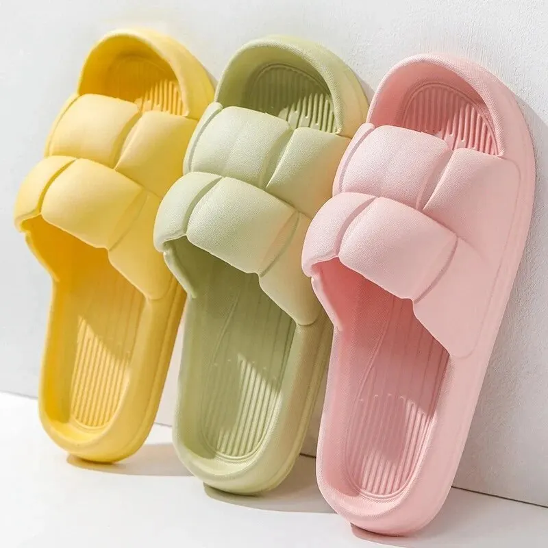 Summer Soft Shoes Cloud Slippers Indoor Mute Bathroom Anti-slip Slide Eva Beach Flip Flops Men Ladies Leisure Sandals