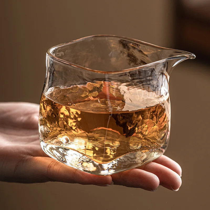 Hammer Patterned Fair Cup Transparent Glass High End Sea Making And Sorting Device Household Large Capacity Tea Set