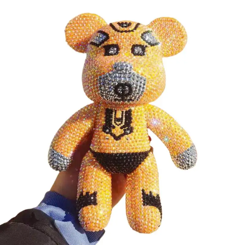 

Creative Rhinestone Orange Bear Statue Custmizable DIY Doll Bling Mosaic Handcraft Diamond Cross Stitch Bithday Christmas Gift
