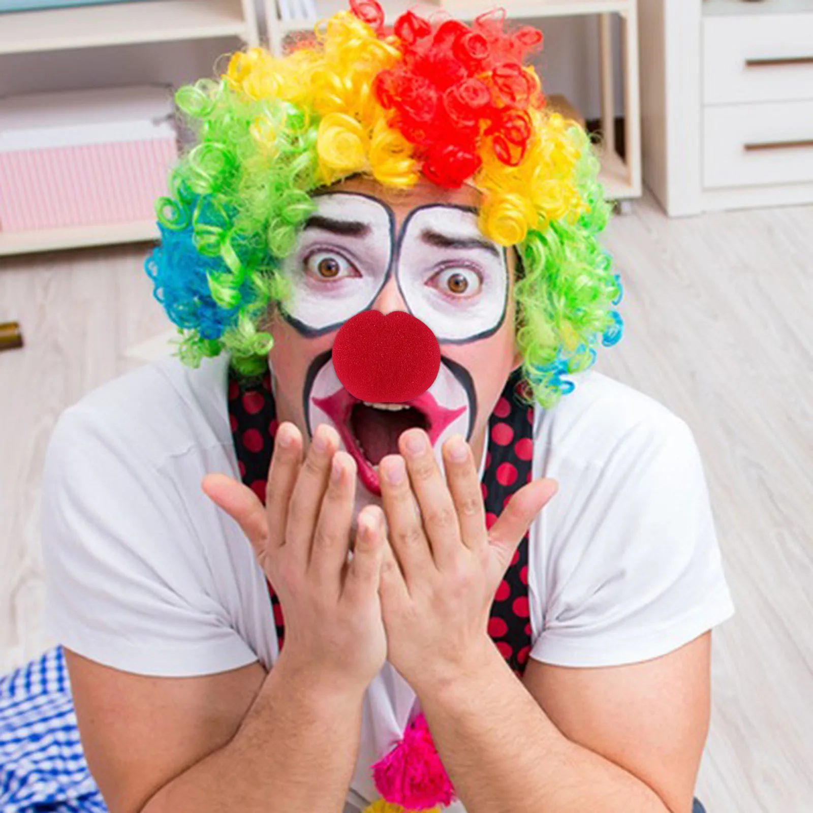 Nariz de payaso rojo ligero que se ajusta a la mayoría de los tamaños Halloween Cosplay fiesta carnaval mascarada Prop novedad accesorio divertido