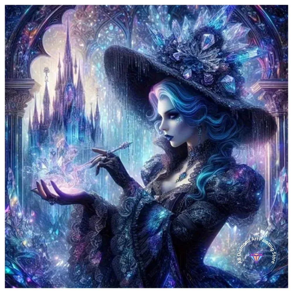 

New Witch Halloween Castle AB Diamond Painting Kit Square Round Diamond 5D DIY Mosaic Handmade Art Adult Gift Home Decoration