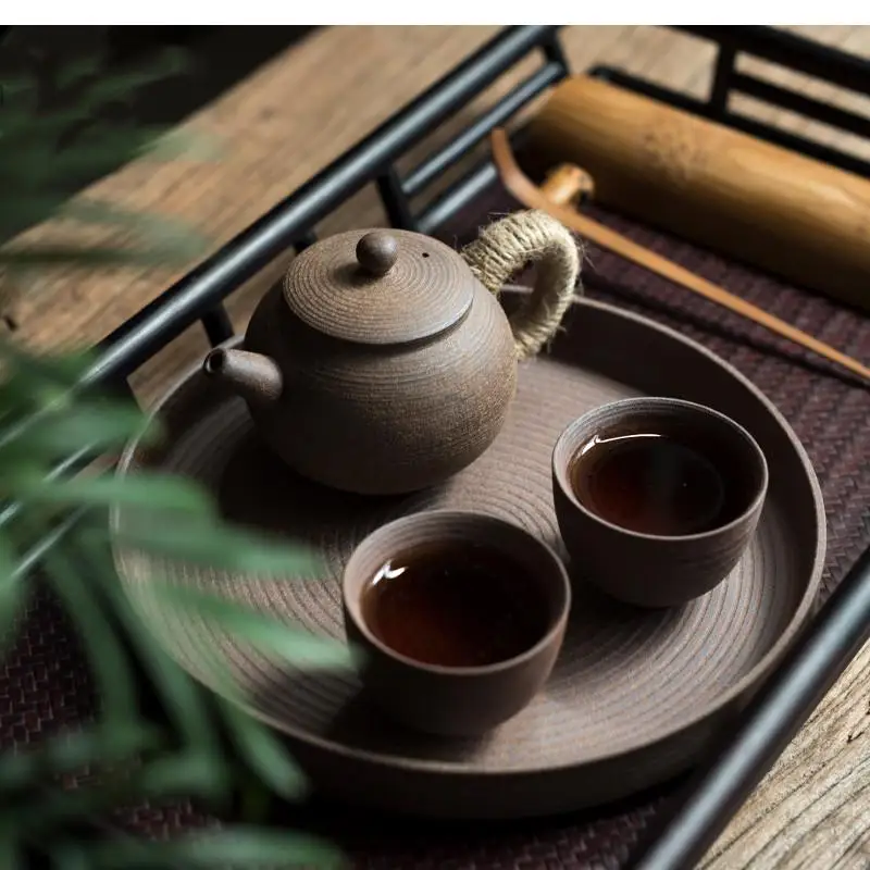 

Handmade Unglazed Teapot Japanese Stoneware Water Cup Household Ceramic Fair Kung Fu Tea Set Zen Retro Infuser