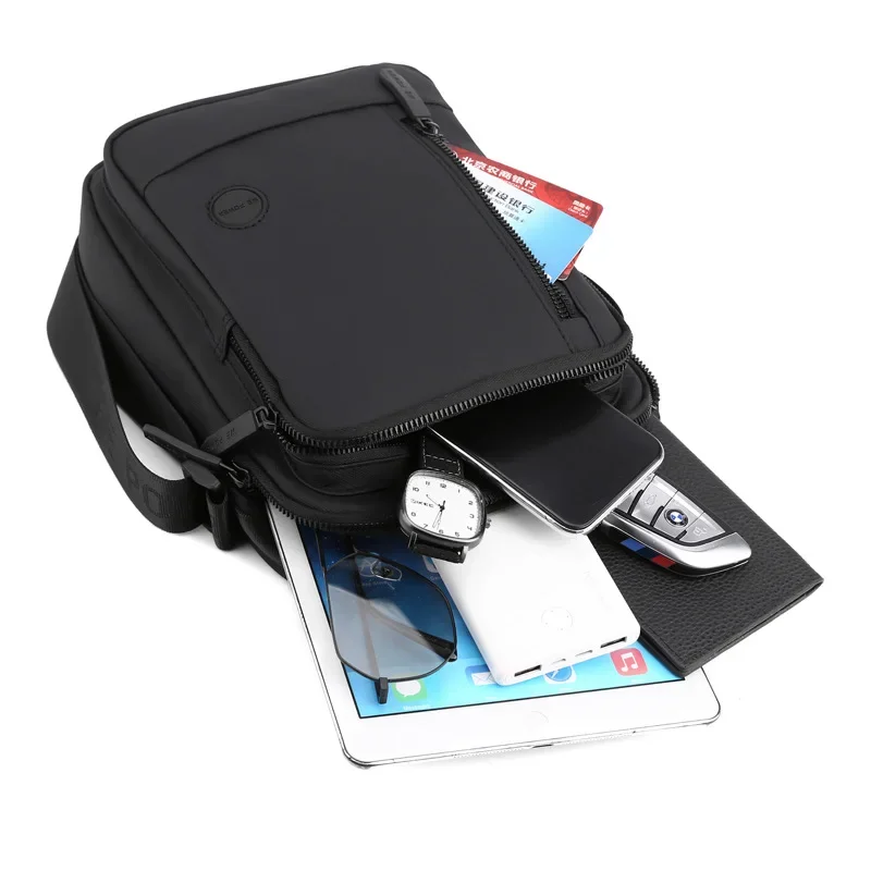 حقيبة يد رجالية عادية حقيبة كتف عالية الجودة نسيج النايلون رجل حقيبة ساعي أنيقة أنيقة نمط تصميم حقيبة رجالية SAC #5