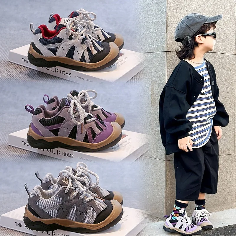 

Children Leisure Sports Shoes 2025 Autumn Comfortable Non Slip Boys Girls Outdoor Running Shoe Mesh Breathable Kids Casual Shoes
