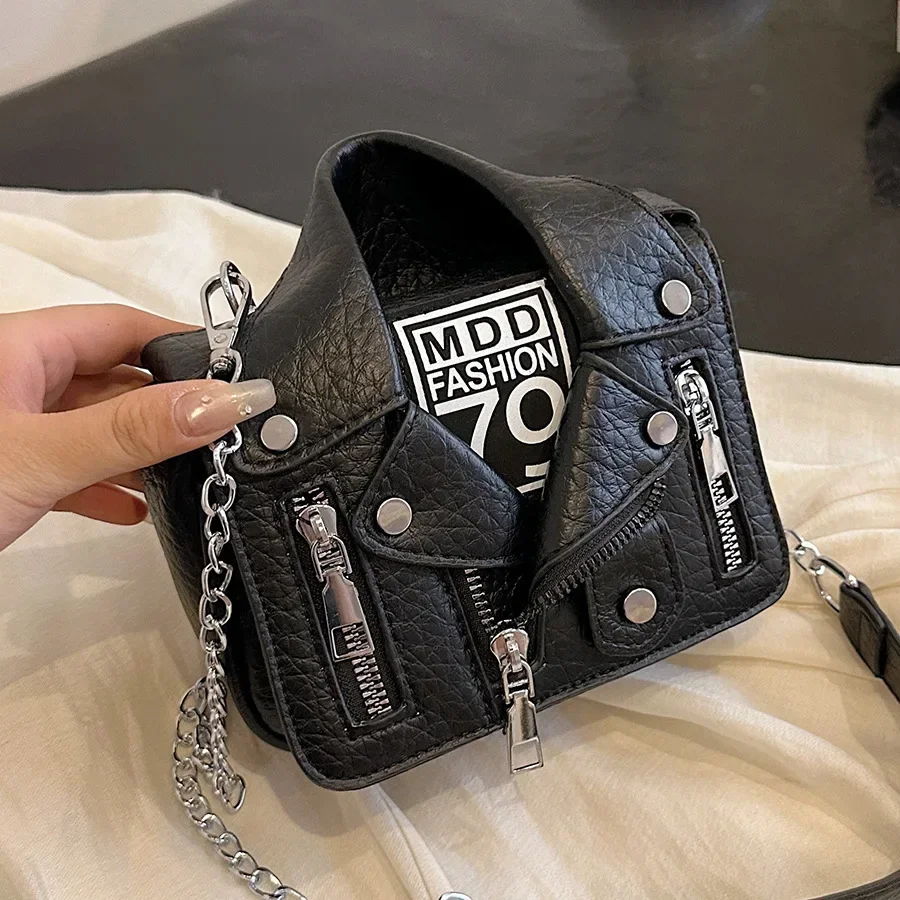 Cute Suit Crossbody Bag Fashion Rivet Chain Bag 2024 Personality Trend Shirt Bag Niche Luxury Fashion Trend Shoulder