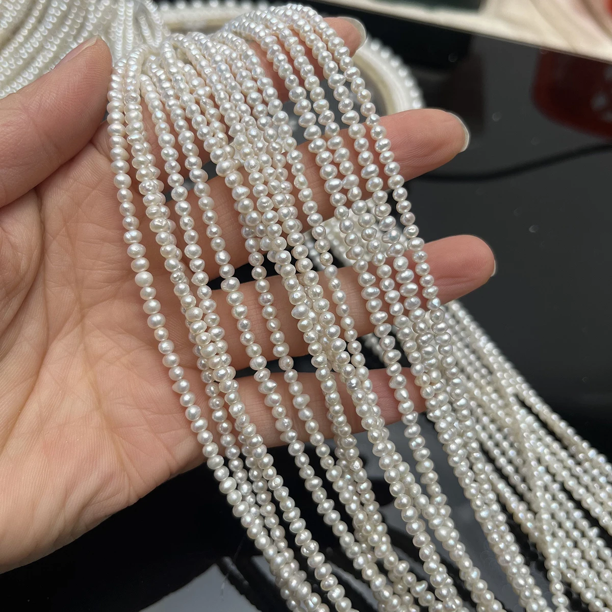 A 3-4mm Potato-shaped Matte Natural Freshwater Pearl Semi-finished Bead for Jewelry Making DIY Necklace Bracelet Accessories
