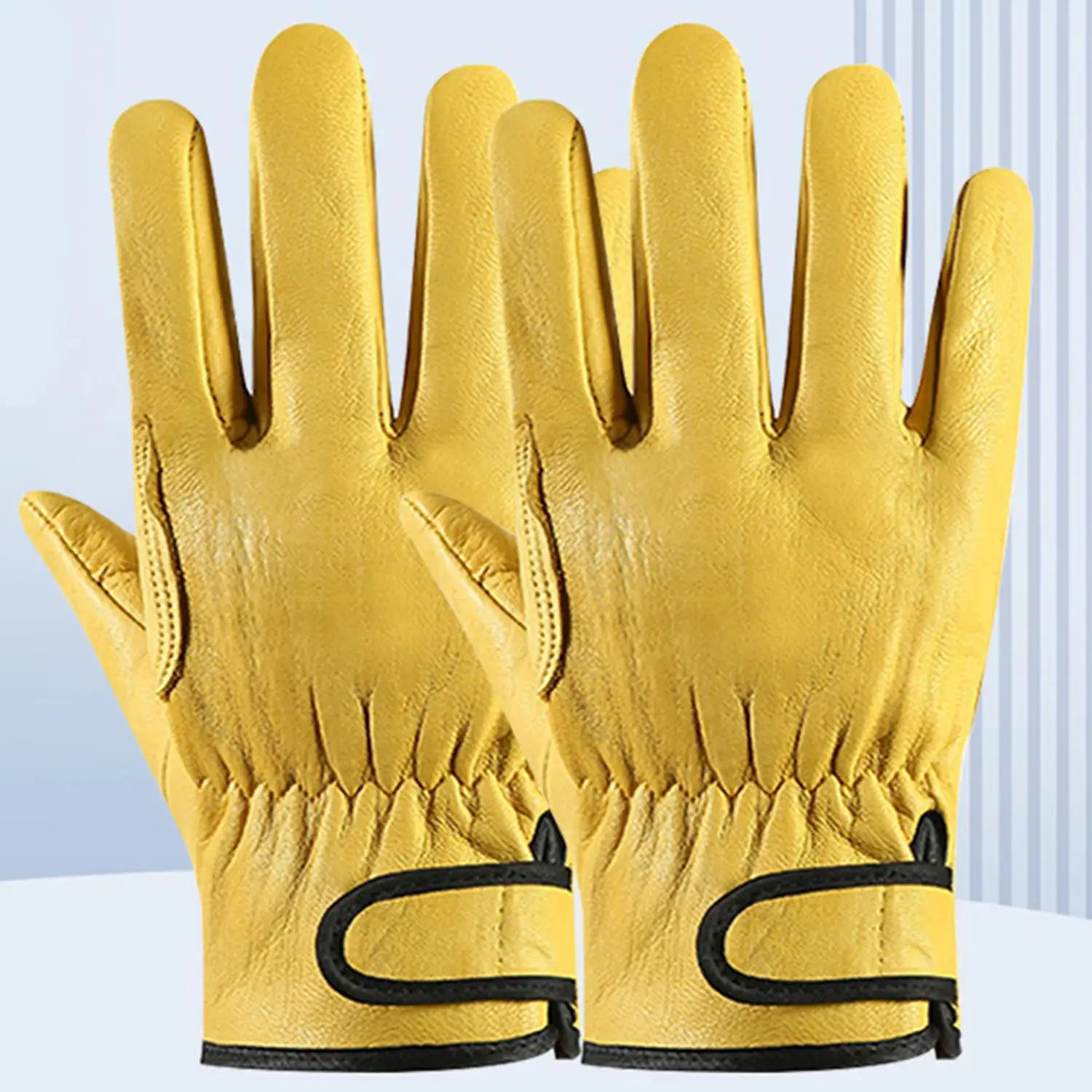 Work Gloves Leather Workers Work Welding Safety Protection Garden Sports Motorcycle Driver Wear-resistant Gloves Average Code