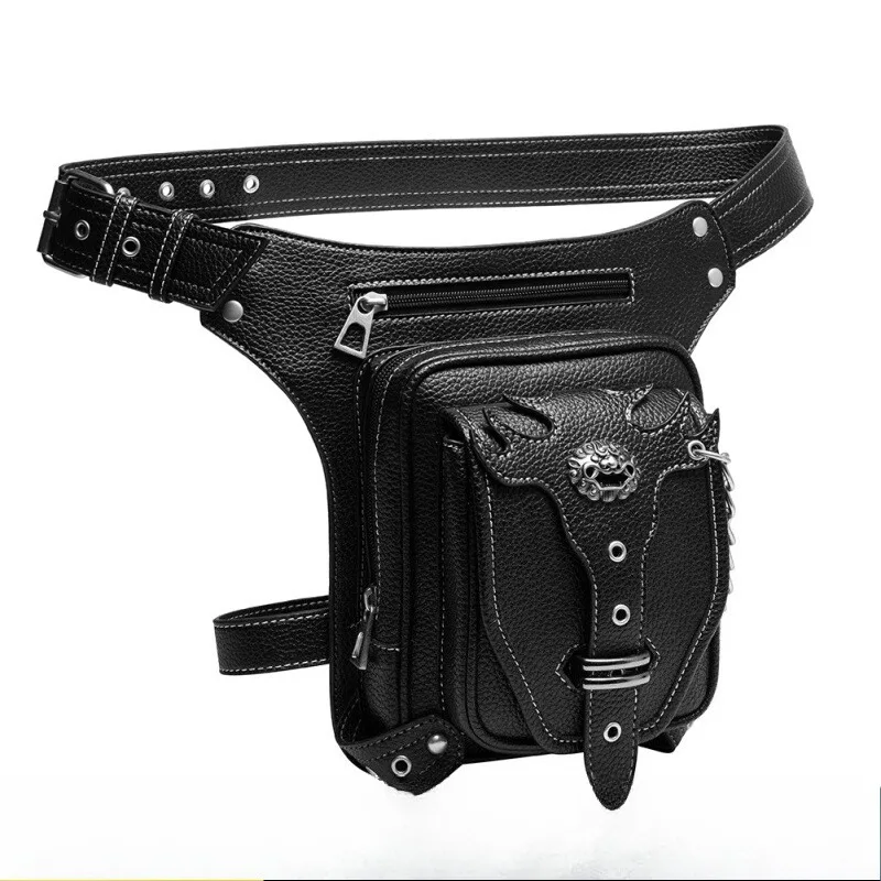 

Fashion new leg bag tactical motorcycle rider fanny pack PU leather locomotive leggings bag outdoor