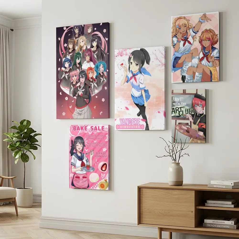 Video Game Y-Yandere Simulator Poster Durable Painting Canvas Poster Wall Hanging Home Interior Decoration Art Mural Gift