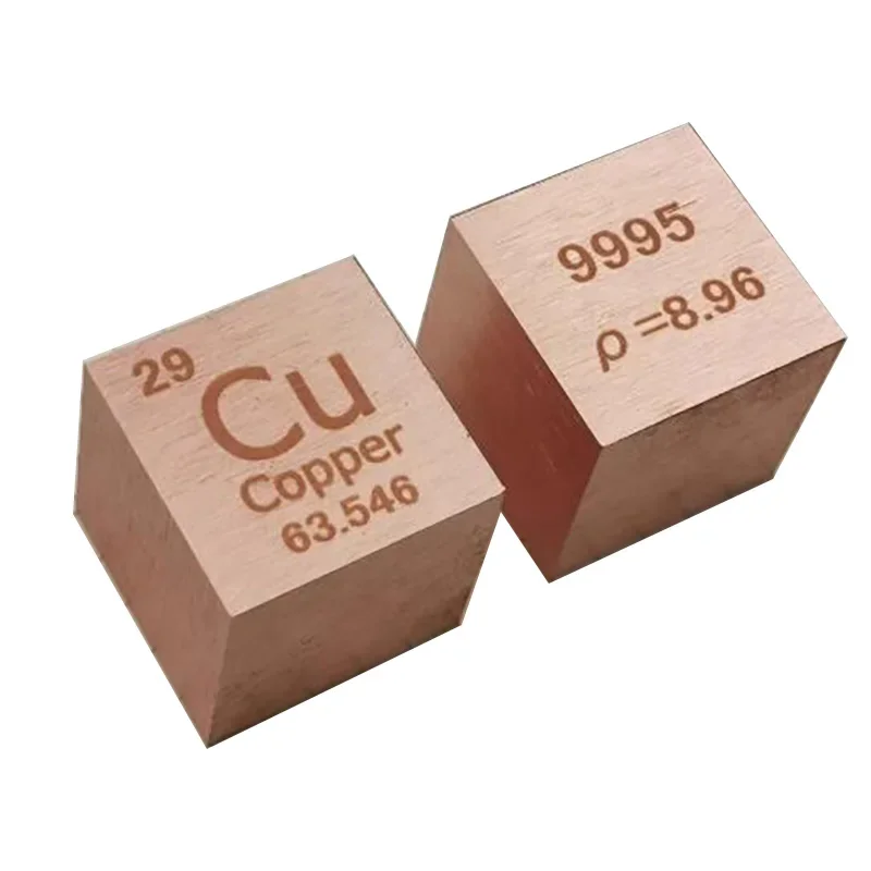 10mm 25.4mm Copper Cube Periodic Table Collection Metal Element Cubes