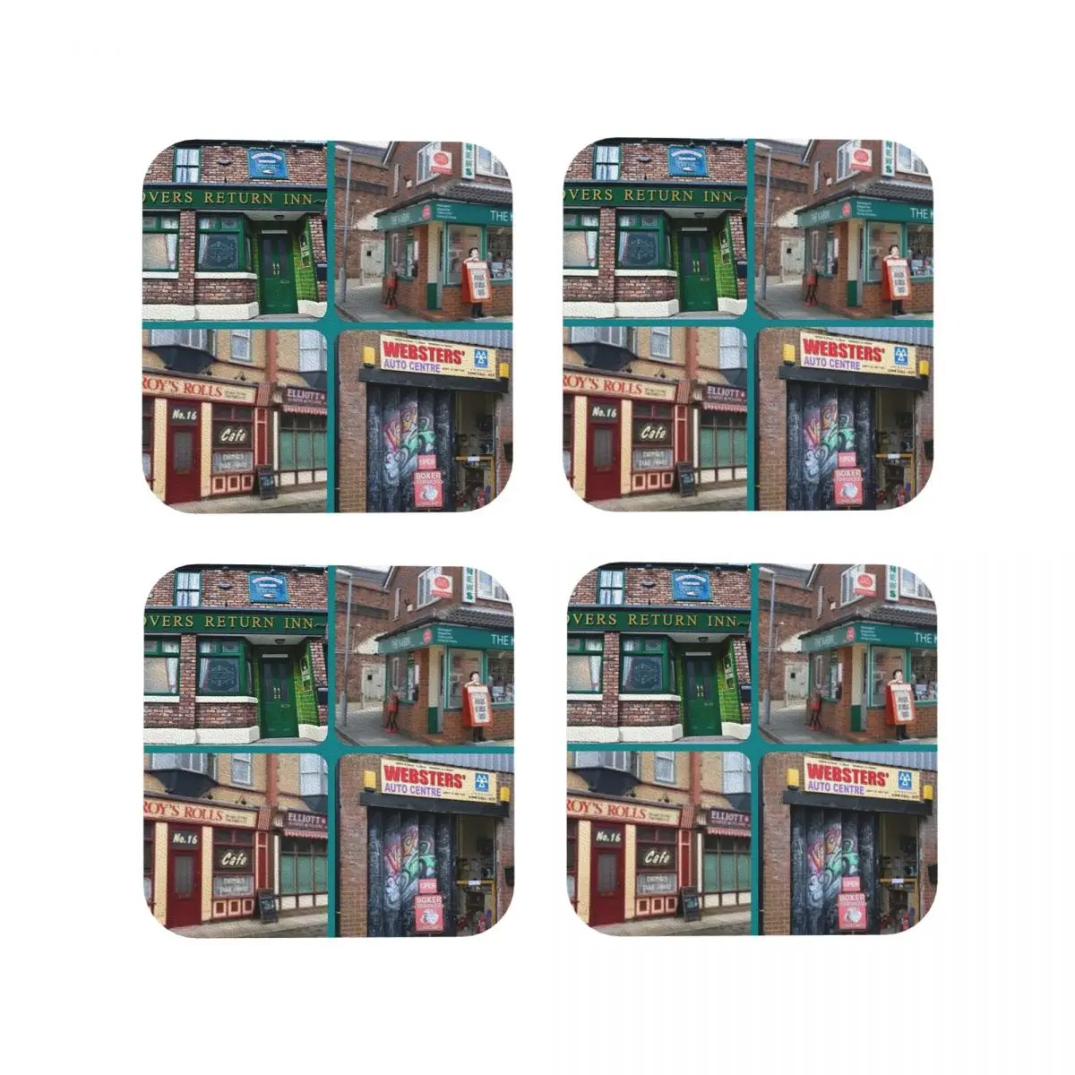 Corrie Iconic Building Coasters Kitchen Placemats Waterproof Insulation Cup Coffee Mats For Decor Home Tableware Pads Set of 4