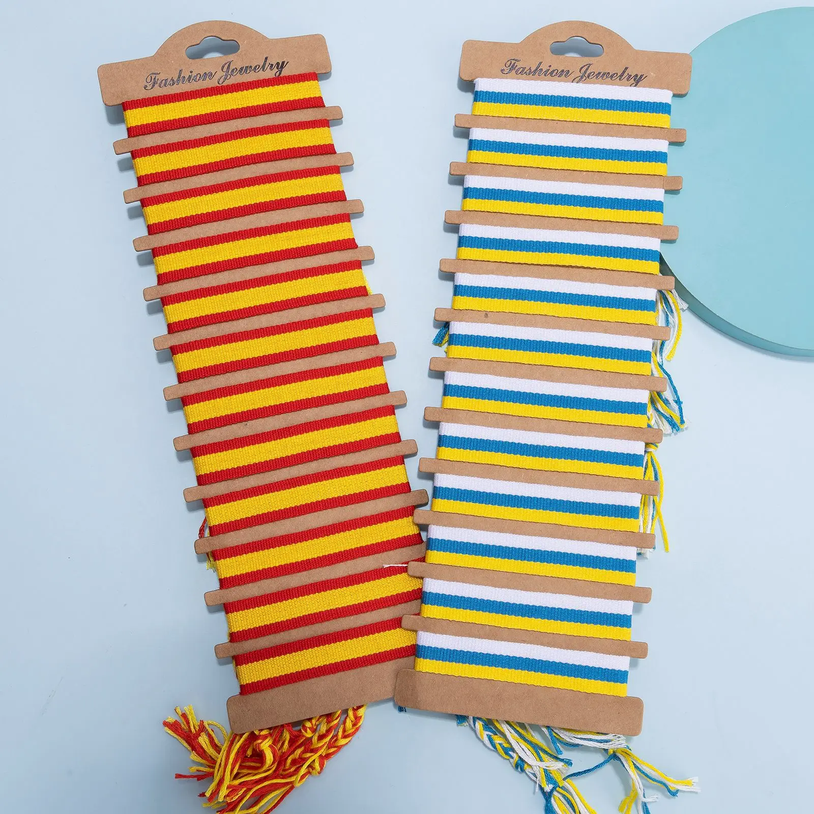 12pcs/set Handmade Woven Spain Flag Bracelets Adjustable Fabric Wristband Personalized Hand Jewelry For Women Men Party Accessor