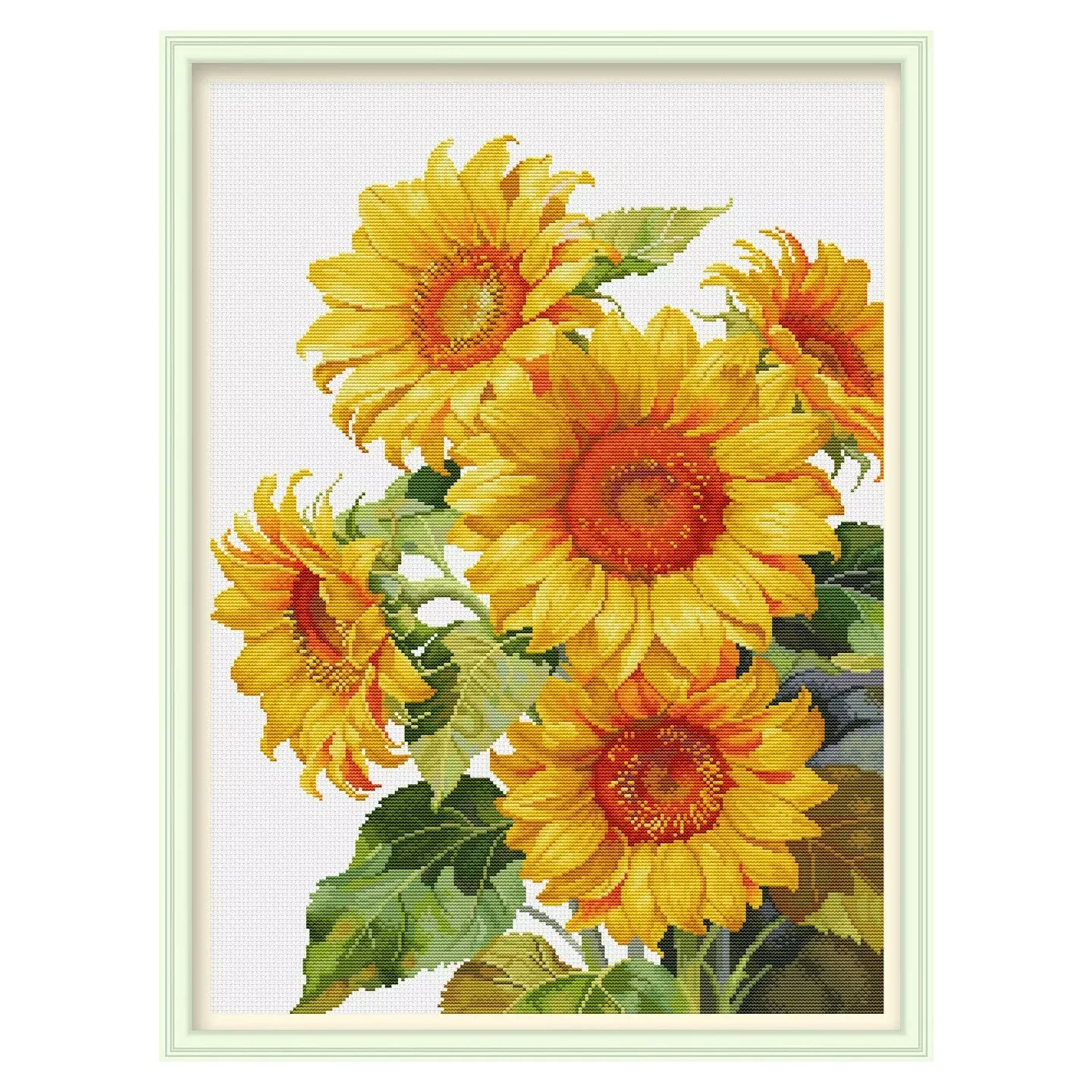 

Sunflowers Cross Stitch Kits Stamped 11CT 14CT Needlework DIY Patterns Handmade Embroidery Set 60 Colors