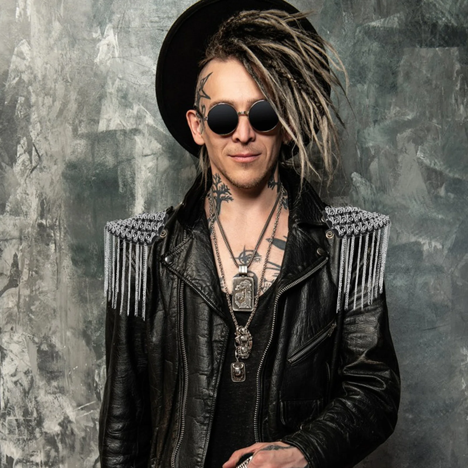 

1 Pair Tassel Chain Sequin Shoulder Ornaments Gothic Vintage Epaulette Detachable Metal Epaulet For Costume Cosplay Festival