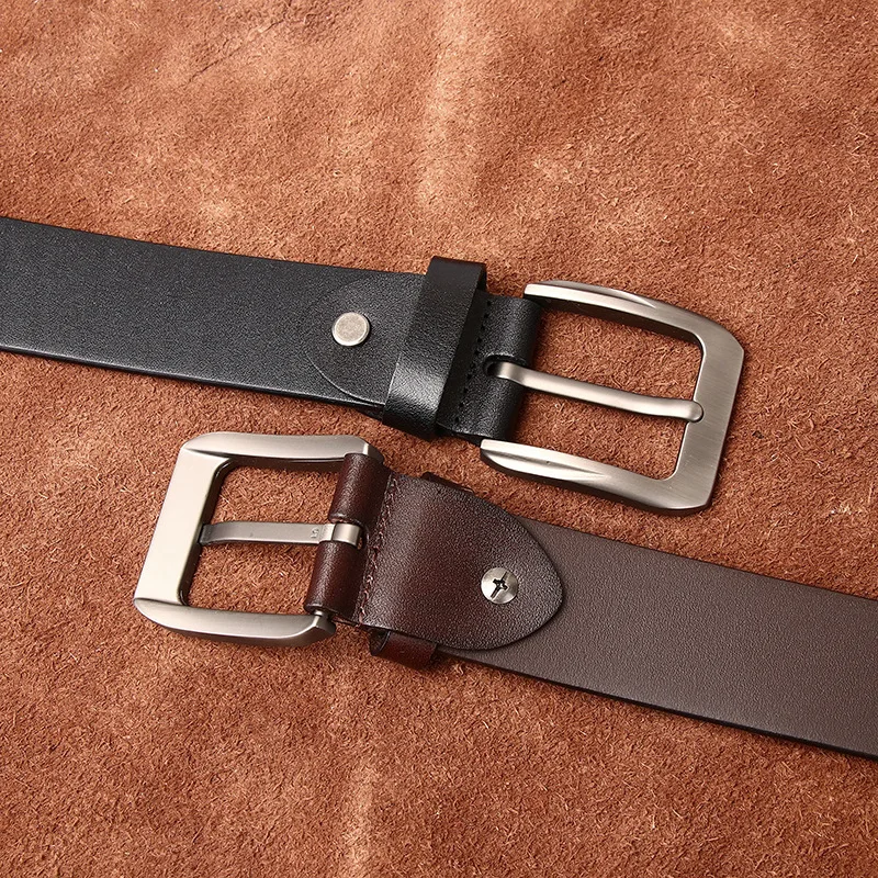 심플 비즈니스 패션 캐주얼 벨트 천연 가죽 핀 버클 최상층 소가죽 다용도 정장 바지 남성 벨트