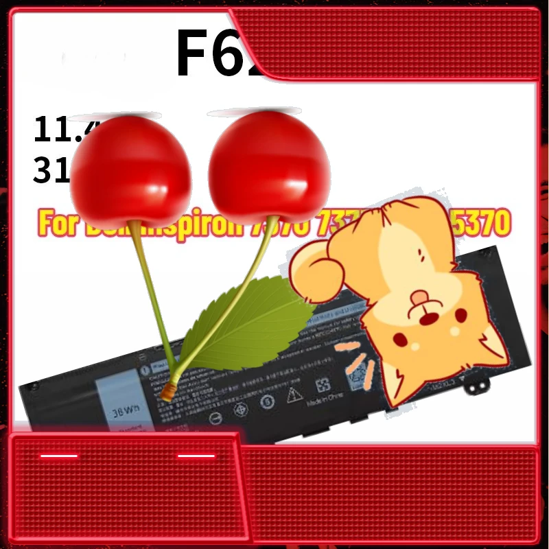 

For Dell Inspiron 13 7386 2-in-1 5370 7370 7380 7373 Vostro 5370 RPJC3 P91G P83G P87G Laptop New 11.4V 38WH F62G0 Battery
