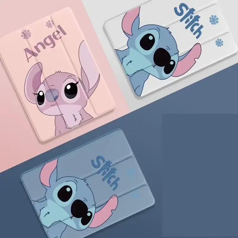 

Stitch And Angel Case For Samsung Galaxy Tab S6 Lite 10.4in A8 X200 10.5in Cartoon Stand Case for Tab S9 FE Plus 12.4inch Case