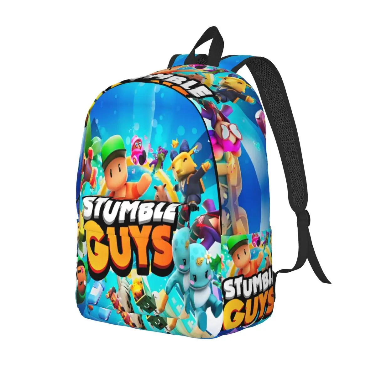 Stumble Guys Game Cartoon Backpack for Men Women Teenage Student Hiking Travel Daypack Laptop Computer Canvas Bags Outdoor