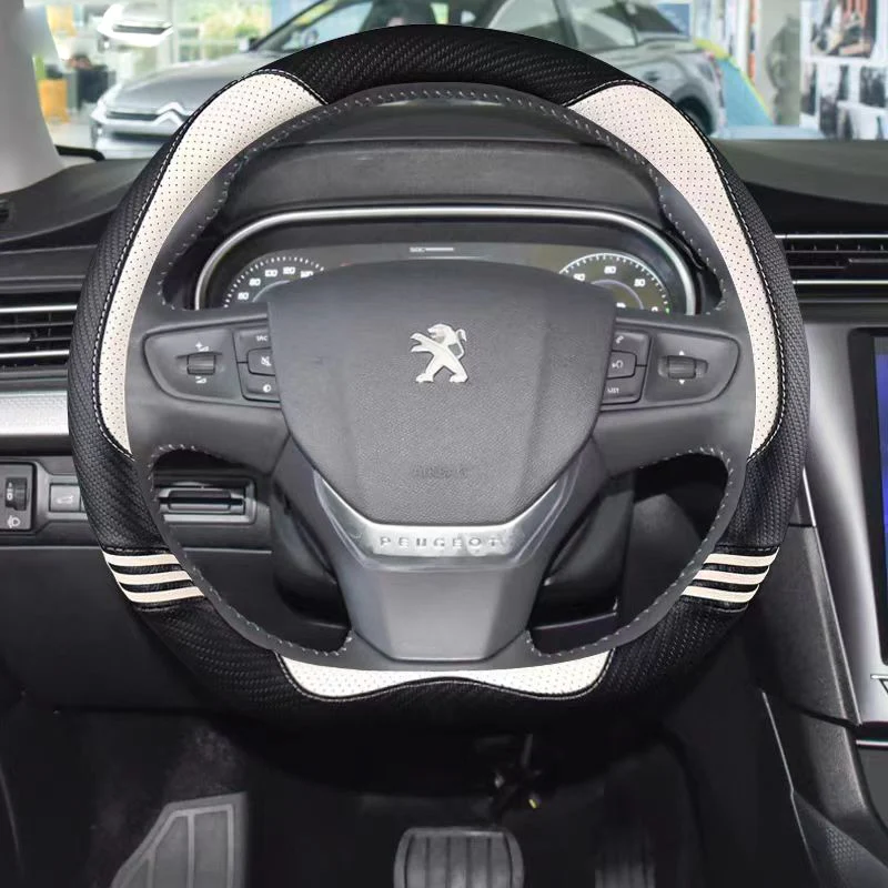 

D Shape Car Steering Wheel Cover for Citroen C3 C3-XR 2015-2019 C4 2016-2019 Peugeot 408 2014-2019 Traveller 2016-2019