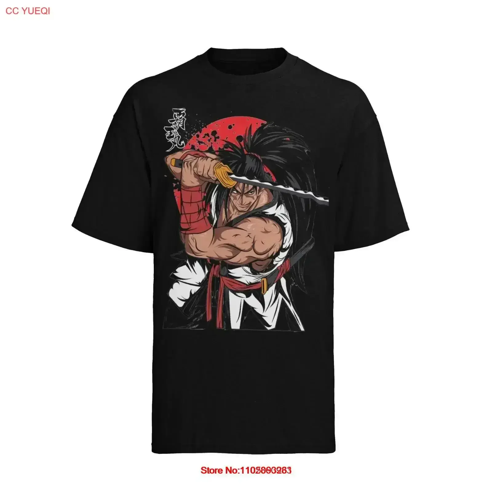 Anime Haohmaru Samurai Shodown Men's Cotton T Shirt S XXXL vintage Washed graphic Top For Everyday Wear Versatile Stylish