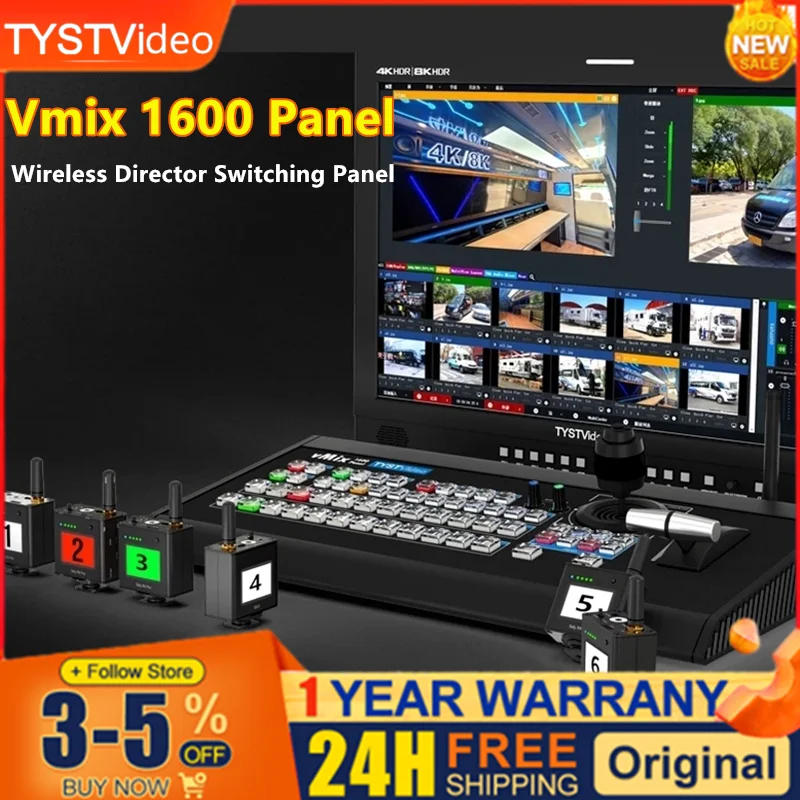 TYST Video Vmix 1600 TY-1600HD Panel Wireless Director Switcher PTZ Control Tally Light for Live Streaming Broadcast Recording