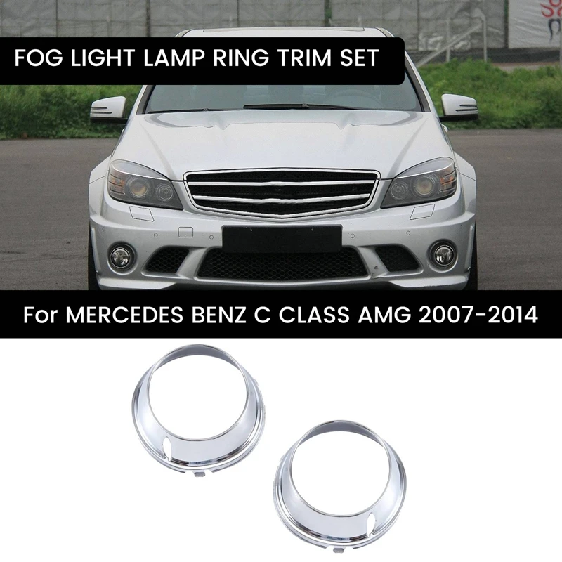 Car Fog Light Lamp Ring Trim Set ABS Car Accessories 2048851774 2048851874 For MERCEDES BENZ C CLASS W204 C63 AMG 2007-2014