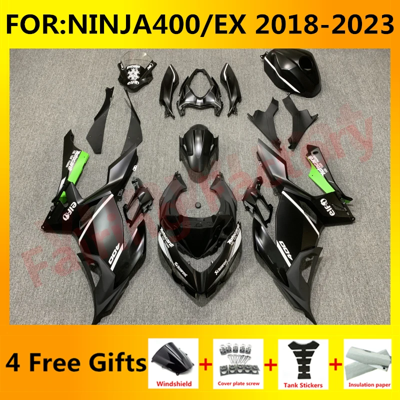 

Новый комплект обтекателей для мотоцикла ABS подходит для Ninja400 EX400 EX Ninja 400 2018 2019 2020 2021 2022 2023 полный комплект обтекателей черный зеленый