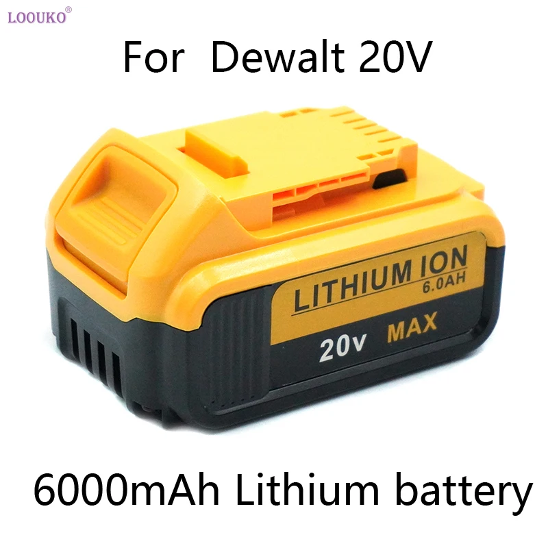 

DCB200 20V 6000mAh Lithium Replacement Battery ,For Dewalt 20V 18V DCB184 DCB200 DCB182 DCB180 DCB181 DCB182 DCB201 Battery