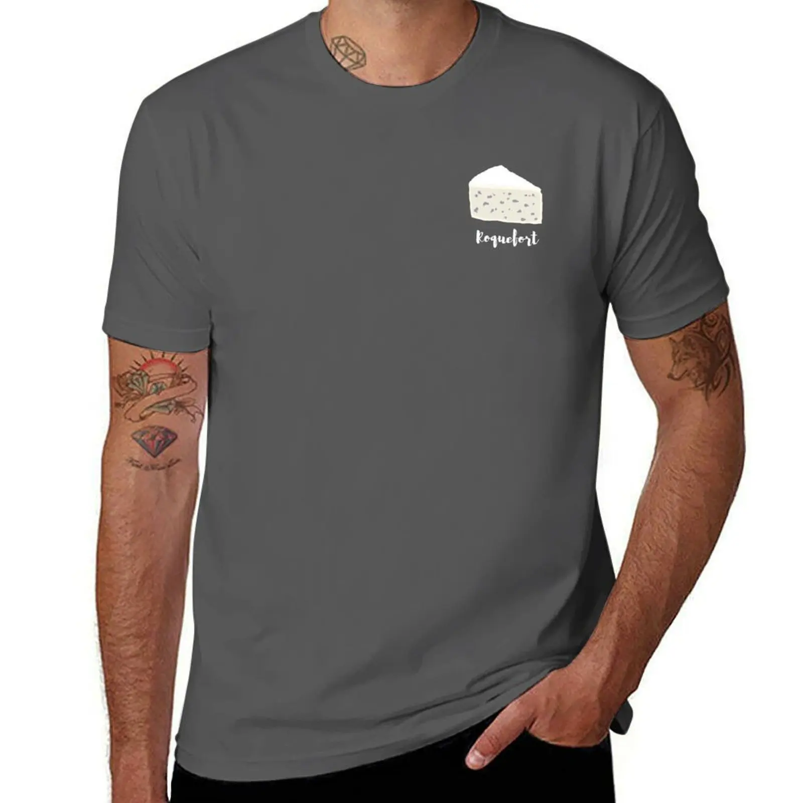 Camiseta bonita de queso Roquefort, camisetas de algodón con estampado personalizado, camisetas 100% para hombre, paquete de camiseta blanca