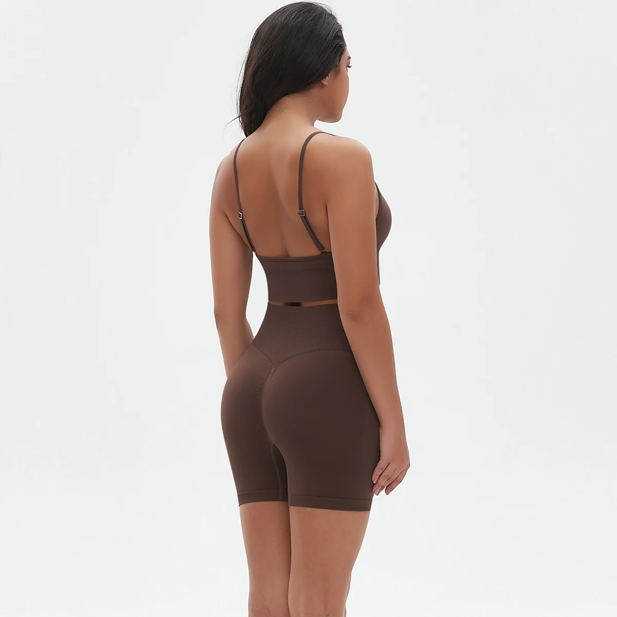 

Сексуальный бюстгальтер на бретелях, шорты, комплект для йоги для женщин, дышащий летний спортивный бюстгальтер для йоги, тренажерного зала, фитнеса, топ, бесшовные шорты для бега, костюм для йоги