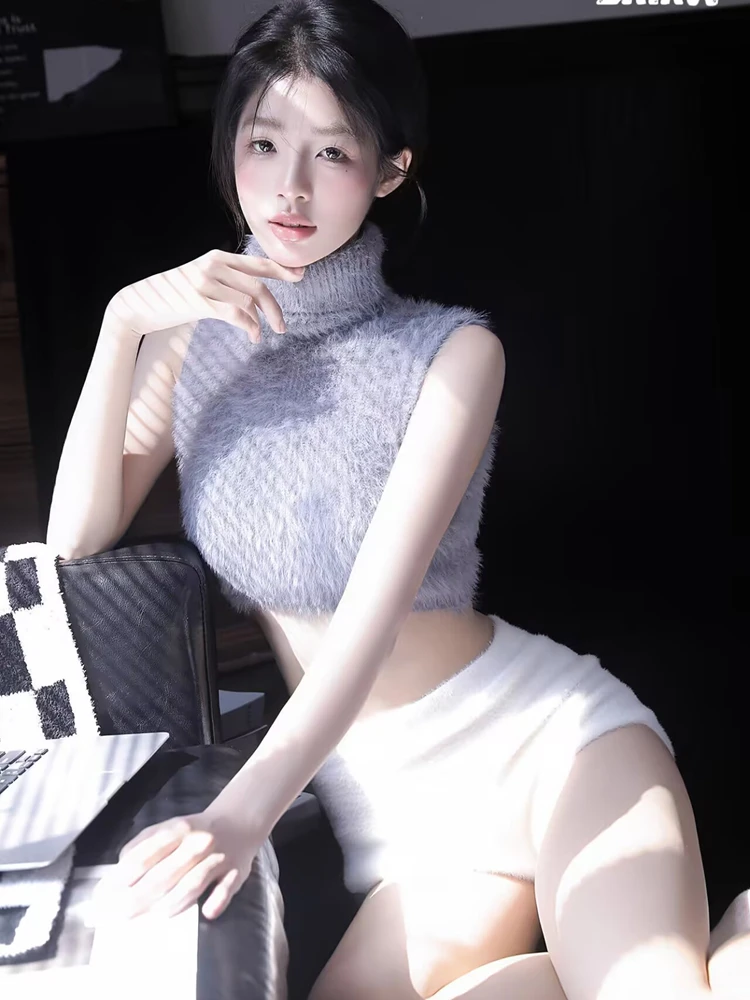 

Autumn Winter Knitwear Korean Style Atmosphere Personal Photo Shooting Photography Clothes Lazy Style Home Clothes