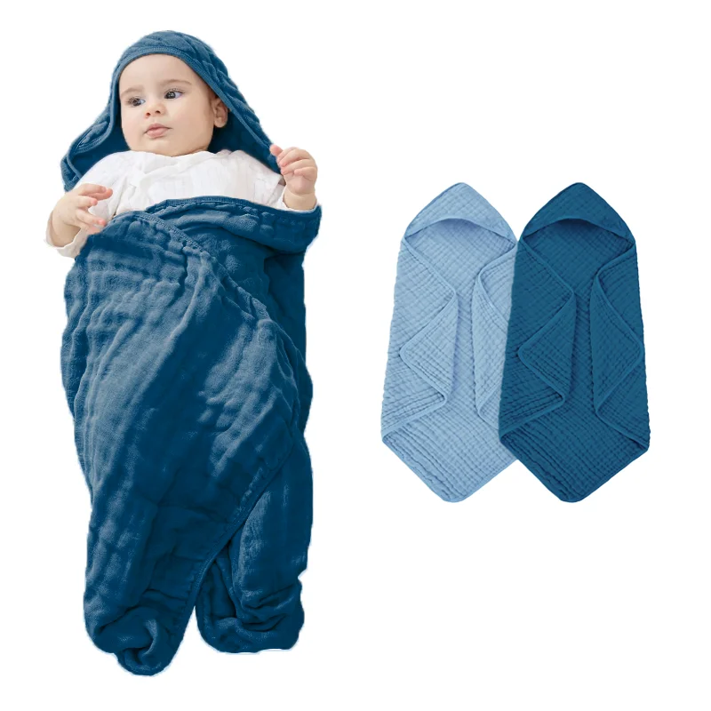 

Muslin Hooded Baby Towels 100% Cotton Super Soft Muslin Baby Bath Towel Suitable for Newborn and Young Children Up To 3Years Old
