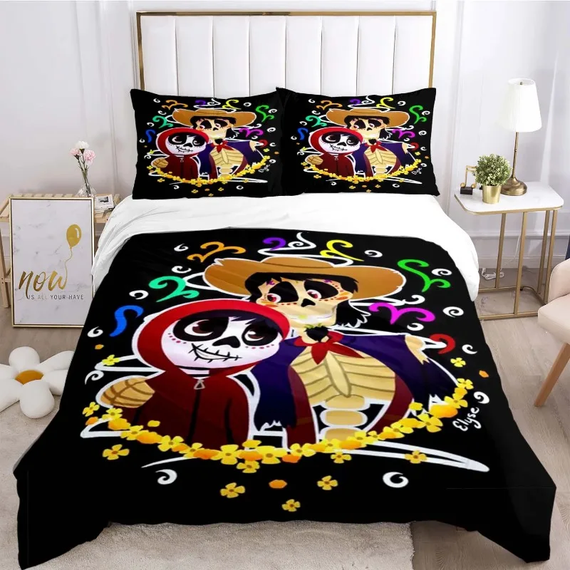 طقم مفارش سرير ديزني كوكو وجونيس ، غطاء لحاف ، غطاء وسادة ، لحاف ، كامل ، مقاس كوين وملك ، تخفيض خاص