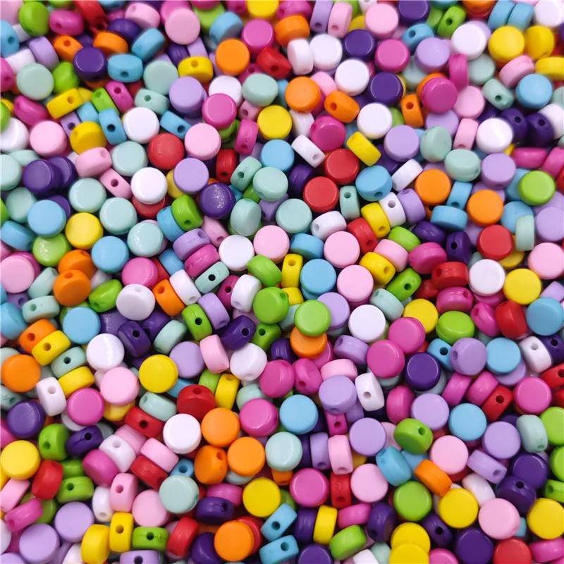 50 pcs 4*7mm DIY Jewelry Making Single Hole Beads Loose Beads Necklace Bracelet Pendant Wholesale Candy Color