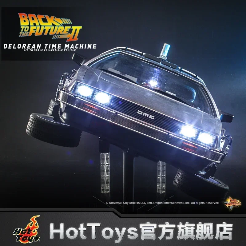 Original Hot Toys Anime Figures MMS636 Back to the Future 2 DeLorean Time Machine 1/6 72cm Treasure Car Collectible Vehicle Gift